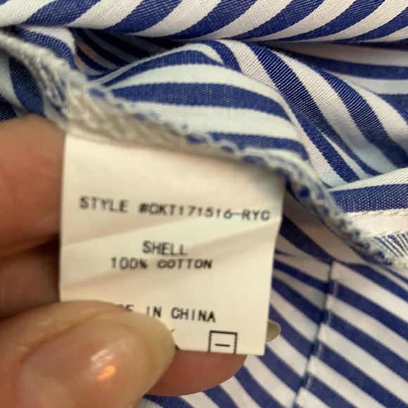 Code x Mode Blue & White Striped Appliqué Shirt XS - Picture 10 of 11